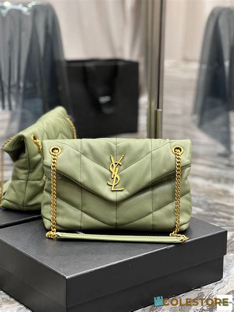 ysl green puffer bag